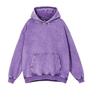 Offre Spéciale nouveauté sweats à capuche délavés à l'acide pour hommes 100% coton respirant personnalisable Style Unique 2026 - Product Image 2