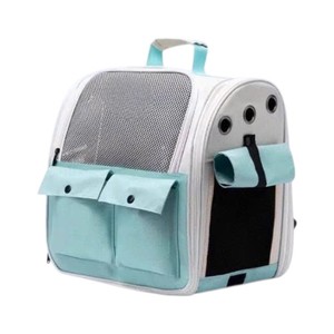 กระเป๋าเป้สะพายหลังสำหรับสัตว์เลี้ยง ผ้าโพลีเอสเตอร์ทรงสี่เหลี่ยม น้ำหนักเบา ระบายอากาศได้ดี พร้อมกระดุมแป๊ก สำหรับแมว อุปกรณ์เสริมสำหรับการเดินทางในรถยนต์ หลากหลายรุ่น - Product Image 4