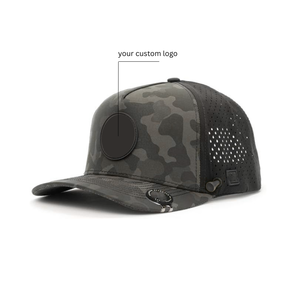 Gorra de golf impermeable de 5 paneles con logo bordado personalizado, OEM/ODM, de alto rendimiento, snapback, de secado rápido, al por mayor - Product Image 3