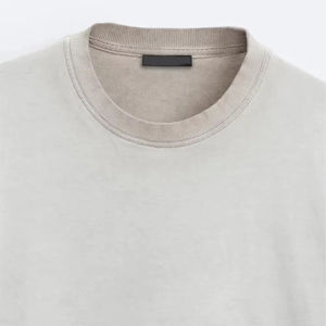 T-shirt pour homme en coton 100% en gros, épaules dénudées, poids lourd, col rond, design de logo personnalisé, chemises habillées pour homme - Product Image 6