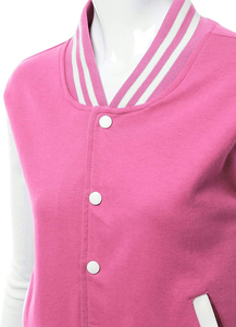 Veste universitaire sur mesure pour femmes Style décontracté avec laine d'hiver lourde corps en peau de mouton manches en cuir rempli de coton - Product Image 4