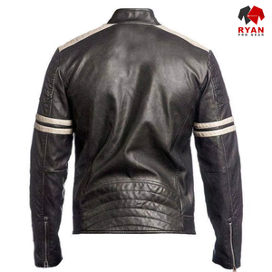 แจ็กเก็ตหนัง PU ผู้ชายแบบสมาร์ทลำลองกันน้ำมีซิปปักสีดำมีบริการ OEM สำหรับฤดูหนาว - Product Image 6