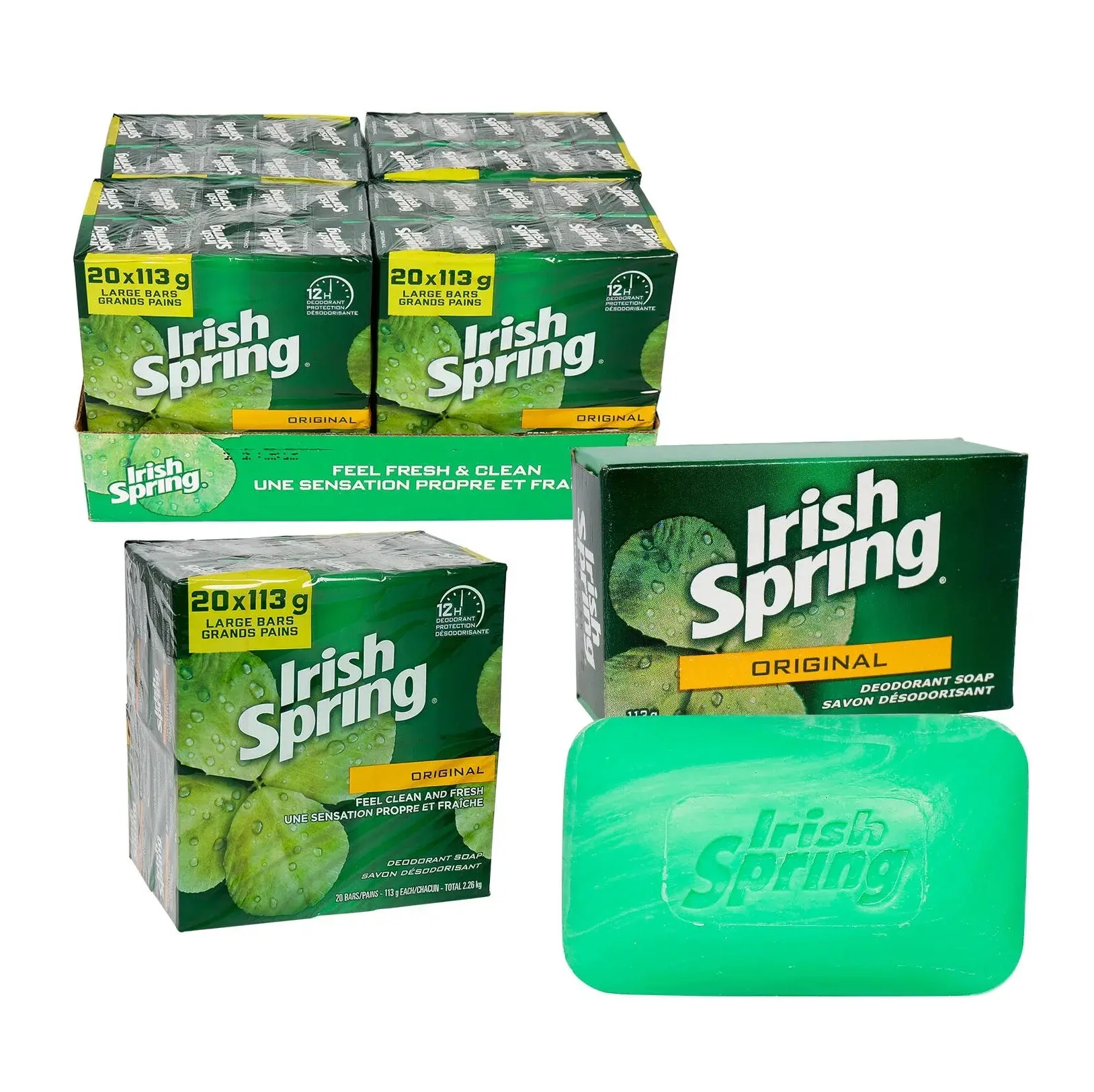 Irish mùa xuân ban đầu thanh xà phòng-tươi sạch Mùi Hương-3.75 oz-vi khuẩn REMOVER-da, hand18/carton | bó của 10 thùng carton