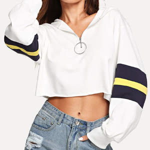 Sudadera Corta con Capucha para Mujer, Alta Calidad, Impresión de Logotipo Personalizado, Nuevo Estilo OEM ODM, Informal, para Otoño/Invierno 2025 - Product Image 3