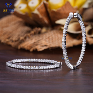 2.00 TDW Round Cut Diamond White <b>Gold</b> <b>Earring</b> by Labstone / Elegance Aglow in Diamonds / EF-VS Colour - Product Image 1