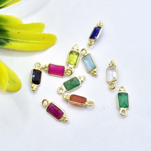 Abalorio pequeño de cuarzo rosa, colgante de bisel chapado en oro, collar con colgante hecho a mano de tres diseños crudos, abalorio de piedras preciosas facetadas - Product Image 6