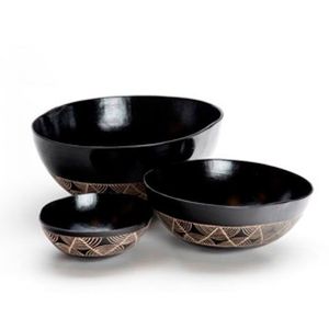 Cuenco de Cuerno de Búfalo Brillante Hecho a Mano, Plato de Servir Clásico Indio con Diseño de Ángel, Bellamente Pulido, Varios Tamaños, Artesanía Natural - Product Image 3