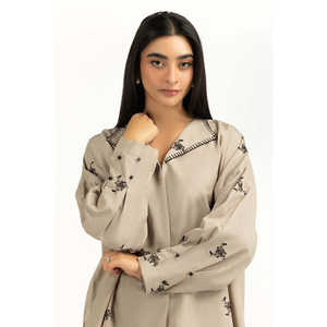 Ensemble coordonné décontracté en viscose slub brodé IPST-55331, fabriqué en tissu crêpe - Product Image 4