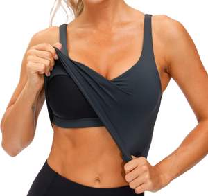 Soutien-gorge de sport pour femme à décolleté profond avec ensembles réversibles, soutien moyen, débardeurs d'entraînement, corsets de fitness, crop tops de yoga pour l'entraînement - Product Image 6
