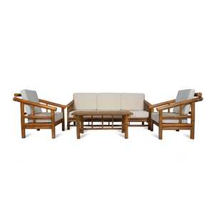 La mejor calidad, los más vendidos, juegos de sofás seccionales de bambú para interior y exterior, jardín, patio, muebles de bambú, sofás con mesa de centro - Product Image 2