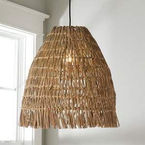 High Quality Modern Seagrass <b>Rattan</b> Bamboo Handwoven Customizable Chandelier Lampshade for Home Cafe Decor - Product Image 2