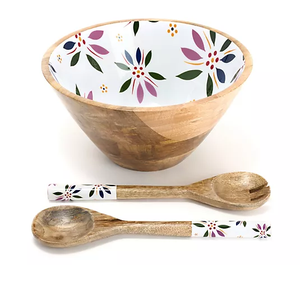 Cuenco de madera personalizado, cuenco de almacenamiento de esmalte redondo impreso personalizado multicolor, cuenco de madera Natural de nuevo diseño - Product Image 3