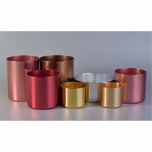 Bocaux à bougies en cuivre personnalisés de 250 ml, boîtes à bougies en métal dorées rose de luxe pour la fabrication de bougies à la cire de soja, vente en gros de porte-bougie en métal - Product Image 5