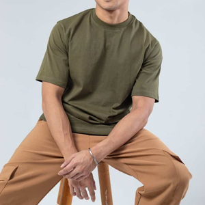 เสื้อยืดโอเวอร์ไซส์ผ้าคอตตอนทรงพอดีไหล่ GSM 240พิมพ์ลายได้ตามต้องการ - Product Image 1