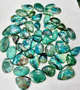 Chrysocolla Cabochon ธรรมชาติพลอยหลวมคริสโซโคลลาสีเขียวรูปร่างผสม - Product Image 4
