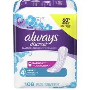 Serviettes hygiéniques Always Discreet pour contrôle modéré de la vessie, taille régulière - Product Image 1