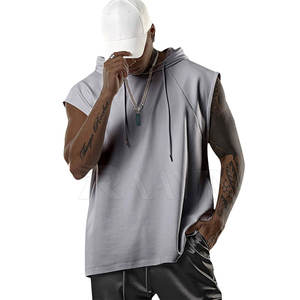 Débardeur à capuche décontracté pour hommes personnalisé 100% coton respirant séchage rapide Gym Fitness Pullover Sweatshirt - Product Image 3