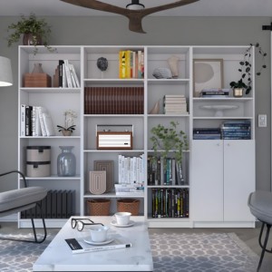 Gabinete de almacenamiento duradero de diseño moderno a prueba de humedad de lujo, estantería de acero inoxidable de pie para sala de estar y dormitorio - Product Image 2