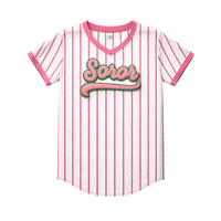 Jersey Bisbol Pendek Soror Putih, Jersey Sororitas Yunani Wanita, Pink Hijau, Persaudaraan Mahasiswa, Pakaian Kasual Bergaya Cepat Kering