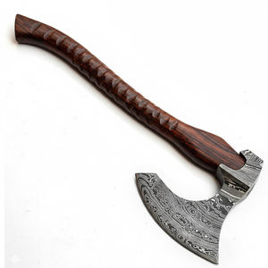 ขวานเหล็กดามัสกัสคุณภาพพรีเมียม พร้อมด้ามไม้เนื้อแข็ง สำหรับงานไม้กลางแจ้งและงานอเนกประสงค์ ขวานเหล็กดามัสกัสแบบสั่งทำ - Product Image 6