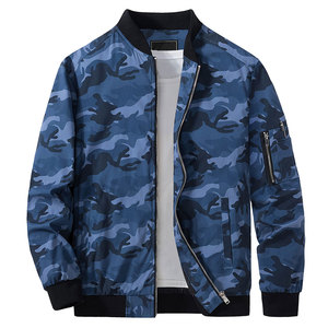 Chaqueta de bombardero de hombre con cremallera completa de color sólido para ropa informal chaqueta de bombardero de hombre transpirable y cómoda de etiqueta privada - Product Image 1