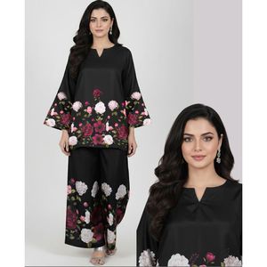 Fusion Luxury Corduroy Edition <b>Women's</b> Formal 2-<b>Piece</b> <b>Suit</b> Sets Winter Premium Self Corduroy for Material Floral Printed - Product Image 1