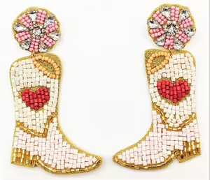 Pendientes hechos a mano de diseño Vintage, pendientes de moda con cuentas de semillas bohemias elegantes bordadas para mujeres de joyería India - Product Image 1