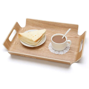 Plateau de service en bois de manguier peint à la main de luxe au design unique avec poignée pour la décoration de la maison et le bureau - Product Image 1