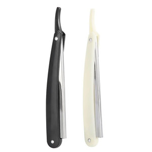 Maquinilla de afeitar recta profesional 2025 con mango de Metal, etiqueta privada personalizada, maquinilla de afeitar para Garganta de peluquero - Product Image 4