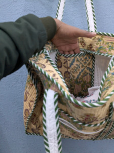 Sac de voyage en toile de coton imprimé à la main, grand format, week-end, sport, patchwork, design matelassé, fermeture éclair, personnalisé, marché du voyage - Product Image 6