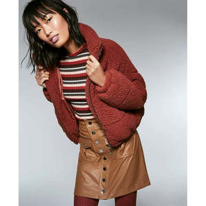 Giacca Puffer Slim da Donna Kit Sky in Sherpa, Arancione Scuro, Taglia Media, Impermeabile, Lunga, Casual, in Nylon e Piuma per Inverno e Primavera - Product Image 1