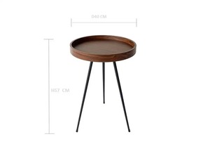 Table d'appoint ronde en bois de style nordique moderne, petite table basse pour salon, meubles de maison - Product Image 2