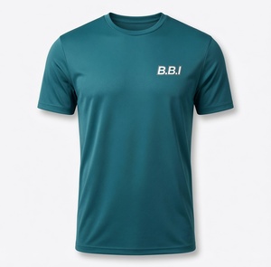 Camiseta Negra de Manga Corta con Cuello Redondo para Hombre, Corte Regular, Transpirable, Informal, con Diseño de Letras Impresas y Logotipo B.B.I - Product Image 6