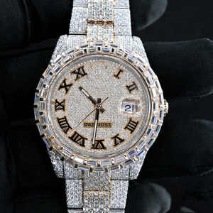 El mejor proveedor de lujo estilo Hip Hop 30 quilates VVS Moissanite Diamante tachonado reloj de cuarzo helado cuadrado analógico de acero inoxidable - Product Image 2