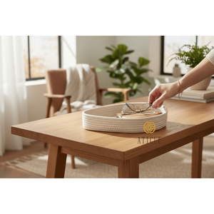 Paquete de 2 Cestas Decorativas de Almacenamiento Tejidas a Mano de Algodón en Forma de Lágrima (9x3x11 y 11x3x13) - Product Image 2