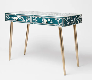 Mesa auxiliar de madera de gran tamaño contemporánea moderna con diseño de incrustaciones de hueso para muebles del hogar y accesorios de almacenamiento de exhibición de pared - Product Image 5