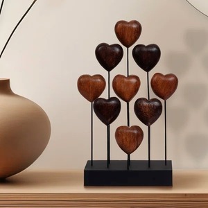 High Quality <b>Wooden</b> <b>Heart</b> Table Object Artistic Table Ornament Adds Charm and Sophistication to Interiors From India - Product Image 1