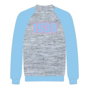 เสื้อสเวตเชิ้ตแขนแร็กแลนสีเทาปักลายแจ็คและจิลล์แห่งอเมริกา1938กำมะหยี่สีฟ้าสีดำสำหรับมืออาชีพ - Product Image 2