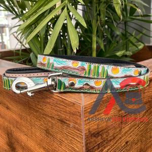 Correa de cuero duradera para perros, cuero de vaca, entrenamiento para caminar para perros medianos y grandes, suministros para mascotas, correas para perros resistentes - Product Image 1