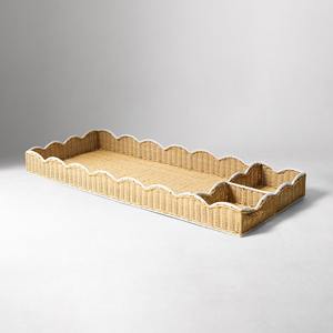 Handcrafted Rattan Tray for Kids Nursery <b>Storage</b> Organizer Handmade Wicker <b>Baby</b> Changing Table Decor - Product Image 1