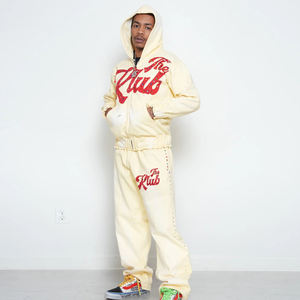 Sweats à capuche surdimensionnés Boxy fit Distressed Patch de travail personnalisés pour femmes, avec strass et pierres précieuses, délavés à l'acide. - Product Image 6