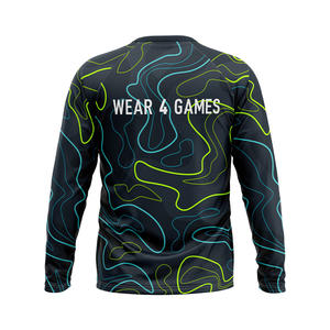 T-shirts de sport pour hommes, col rond, respirants, à séchage rapide, compression, jersey d'entraînement, imprimé, coupe ajustée, haut actif pour la salle de sport - Product Image 2