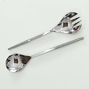 Nouvel ensemble de couverts en acier inoxydable écologique, finition miroir argenté, avec manche au design carré, aspect moderne, option de logo personnalisé - Product Image 4