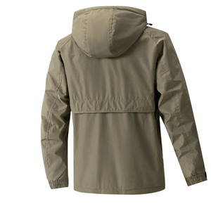 Chaqueta ultraligera de senderismo para invierno, impermeable, con cuello levantado, con capucha, tela recubierta a prueba de viento, cremallera sólida, venta al por mayor para exteriores - Product Image 2