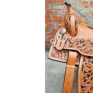 Nouvelle selle de ranch pour cheval en cuir occidental de haute qualité, sculptée à la main - Product Image 5