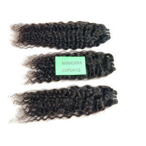 Pas cher couleur naturelle noir cheveux bouclés brut 100% non transformé cuticule aligné faisceaux vague profonde en gros temple indien cheveux humains - Product Image 1