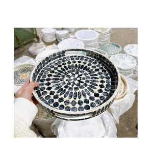 Bandeja Decorativa Versátil de Arte Sostenible de Alta Calidad con Incrustaciones de Nácar Floral Hechas a Medida, Pedidos Personalizados de 15 cm a 100 cm - Product Image 4