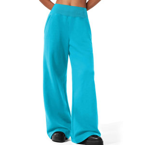 Pantalones Deportivos de Cintura Elástica con Cordón, Color Sólido, Estilo Moderno, Pantalones de Gimnasio, Pantalones Rectos, Ropa Deportiva Informal, Pantalones Holgados para Mujer - Product Image 1