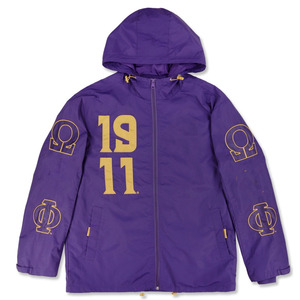 Chaqueta Cortavientos Ligera Kapa Alpha Psi Color Carmesí con Capucha y Cremallera Completa, Letras Griegas KAY, Nupe 1911, Bordado para Hombre - Product Image 1