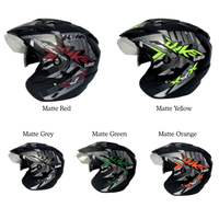 Casque de moto ouvert de haute qualité JP7 Juke rouge mat en ABS |   Double visière BXP légère certifiée SNI pour adultes